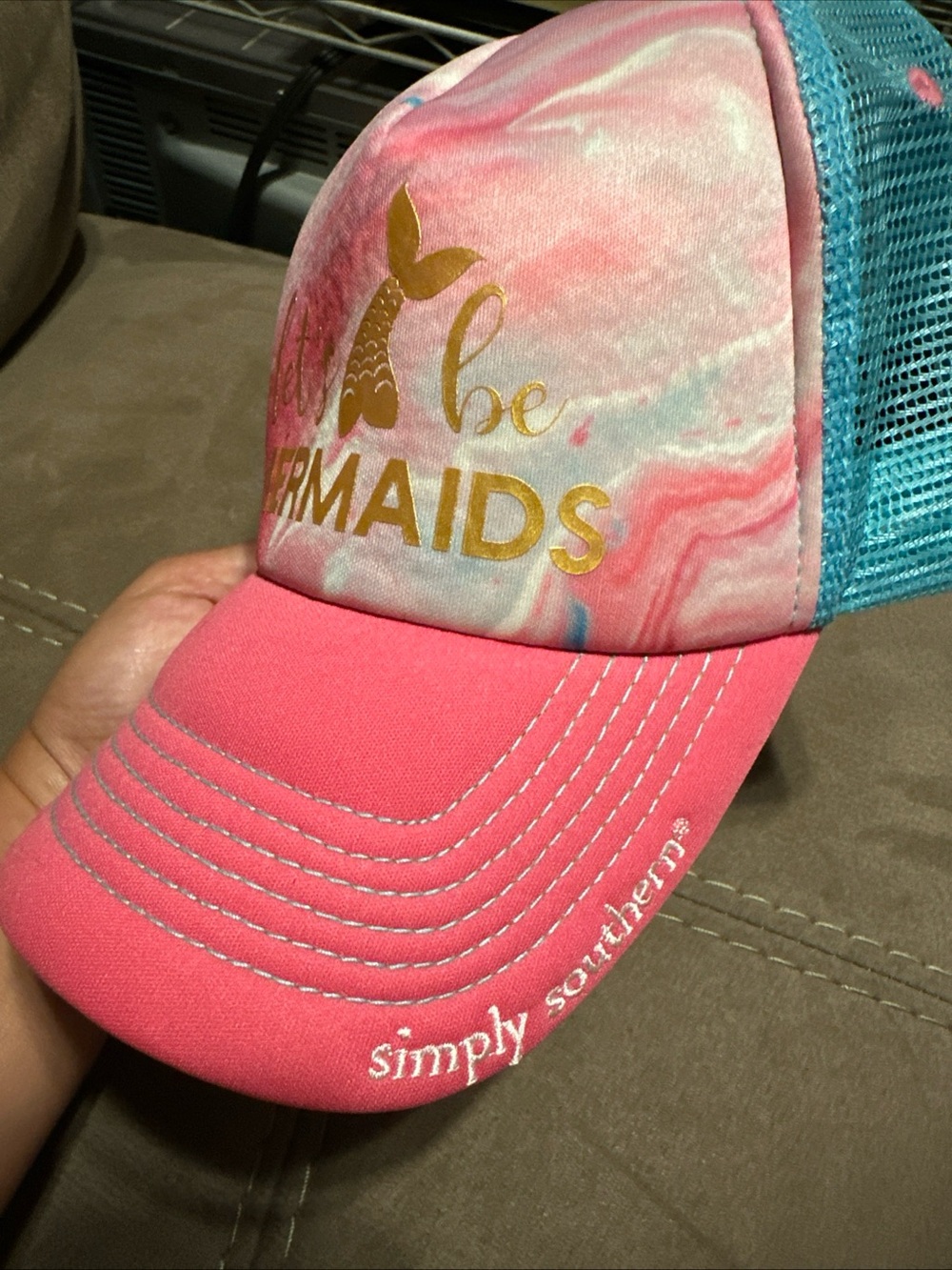 Simply Southern Pink & Turquoise Mesh Trucker Hat